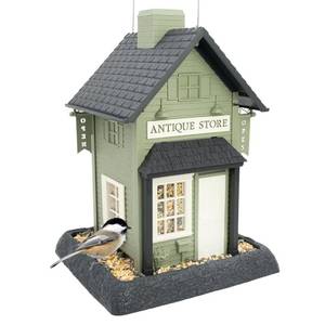 lot 3229 image: North States Village Collection - Antique Store Birdfeeder for Outdoors, Holds 6.5 Lbs of Seed in Green - Retail $30