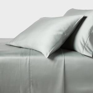 lot 3250 image: Queen 320 Thread Count Cool TENCEL Lyocell Sheet Set Gray Chalk - Threshold Satin Weave, OEKO-TEX Certified&nbsp
