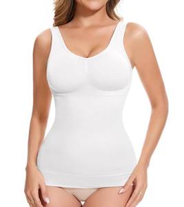 lot 3264 image: Lynclare Shapewear Tank Tops with Built in Bra Camisole for Women Body Shaper Tummy Control Womens Compression Top White L - Retail $13