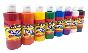 lot 3269 image: Cra-Z-Art Washable Classic Paint Bulk Pack 8ct, Assorted Colors 4oz each bottle, 32oz - Retail $10