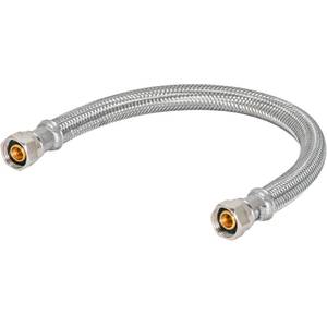 lot 3273 image: Eastman 16 Inch Steel-Flex Flexible Faucet Connector, 38 Inch x 38 Inch Compression Connection, Braided Stainless Steel Faucet Supply Line, 48074&nbsp