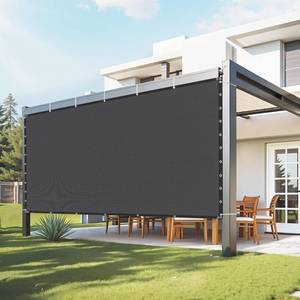 lot 3280 image: VEVOR 90% Sun Shade Cloth, 10 x 12 ft Pergola Shade Cover with Stainless Steel Grommets, Sun Shades Canopy Privacy Screen with 140 GSM HDPE Material, for Outdoor, Patio, Garden, and Backyard (Black) - Retail $36