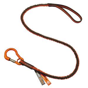 lot 3295 image: Ergodyne Squids 3100F(x) Tool Lanyard, Shock Absorbing with Self-Locking Carabiner and Loop End, Tool Weight Capacity 10lbs , Standard , Gray - Retail $13