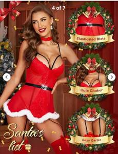 lot 3302 image: Mrs Clause Sexy Lingerie Size Large  - Retail $29