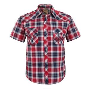 lot 3304 image: COEVALS CLUB Mens Western Cowboy Short Sleeve Pearl Snap Casual Plaid Work Shirts (Red Black #24 XL) - Retail $29