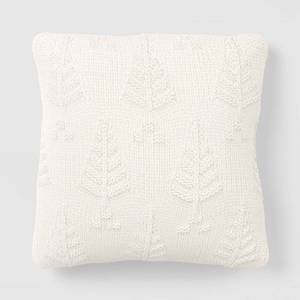 lot 3307 image: Square Tree Knit Throw Pillow Ivory - Threshold - Retail $25