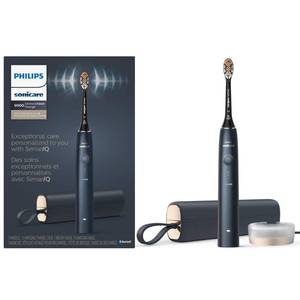 lot 3360 image: Philips Sonicare DiamondClean 9900 Prestige Electric Toothbrush - with SenseIQ Technology and Advanced AI App, 5 Brushing Modes, 3 Intensity Levels, Charging Travel Case,Midnight Blue, Model HX999012 (FACTORY SEALED) - Retail $380