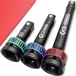 lot 3381 image: Aiourx 3 Pcs 34 Drive Impact Extension Bar Set, 4 6 10 Length Socket Extension, CR-V Steel, Narrow and Deep Areas in Bicycle, Automotive Repair or Industrial Operations - Retail $26