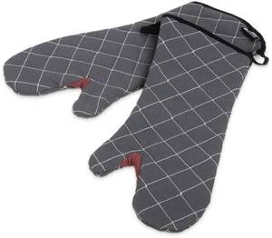lot 3384 image: San Jamar Bestguard Oven Mitt with Reinforced Webguard Plus, Cotton, 17 Inches, Black - Retail $17