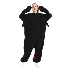 lot 3398 image: Unisex Cute Adults Dragon Animal Onesie Pajamas Sleepwear Dragon Halloween Party Cosplay Costumes(BlackDragon-L) - Retail $40