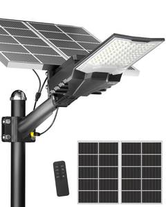 lot 1501 image: Ofuray OL-18000W Solar Street Lights Outdoor,60,000Mah High Power Solar Security Flood Lights Parking Lot Lights Commercial Dusk to Dawn, IP67 6500k Led with Remote for Street, Court, Barn - Retail $449&nbsp