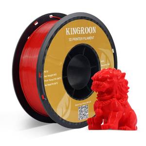 lot 1512 image: Kingroon PETG 3D Printer Filament, Dimensional Accuracy - 0.03 mm, 1 kg Spool 2.2lbs, 1.75 mm, Red&nbsp