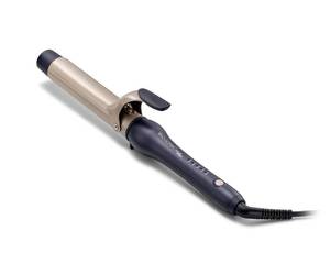 lot 1528 image: Bio Ionic GoldPro 1.25 Curling Iron, Blue, Moisturising Heat & 24K Gold MX, New & Improved 12% Longer Barrel Ceramic Curling Iron, Adjustable Heat, Versatile Hair Styling Wand for Long-Lasting Curls - Retail $110