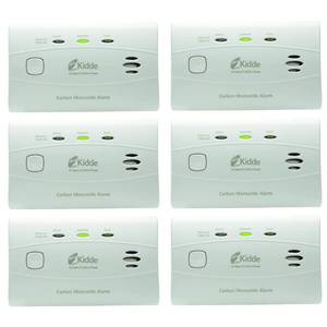 lot 1529 image: Kidde Carbon Monoxide Detector with 10-Year Battery, 3 LED Lights & Alarm Memory, 6 Pack - Retail $250