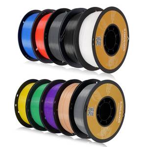lot 1535 image: Kingroon PLA 3D Printer Filament, 10 Rolls, Dimensional Accuracy - 0.02 mm, 10kg Spool(22lbs), 1.75 mm��Black White Grey Red Blue Green Purple Skin Silver Yellow Retail $107.99