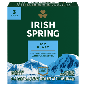 lot 3410 image: Irish Spring Icy Blast  Refreshing Bar Soap  3.7 Ounce  3 Bar Pack