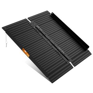 lot 3430 image: Black Aluminum Ramp 3FT, With Non-Slip Surface Wheelchair Ramp, Folding Portable Wheelchair Ramps for Home Steps,Scooter Ramp for Car, Stairs, Doorways, Curbs, 800 LBS Weight Capacity, 28.3 W x 36L - Retail $129