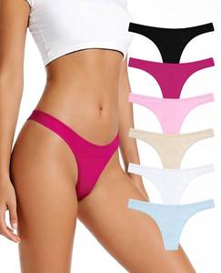 lot 3438 image: HSYUEEVIA Womens Thongs Cotton Underwear 6 Pack, Sexy No Show Ladies Panties, Comfortable Breathable Workout Panty Sets, S - Retail $10