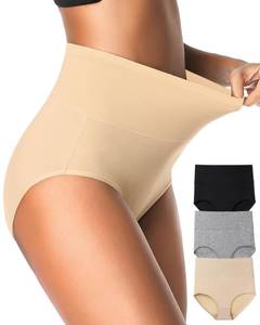 lot 3442 image: Eiggam High Waisted Underwear for Women Soft Breathable Postpartum Underwear for Women Cotton Full Coverage Briefs Tummy Control Womens Panties(L) - Retail $10