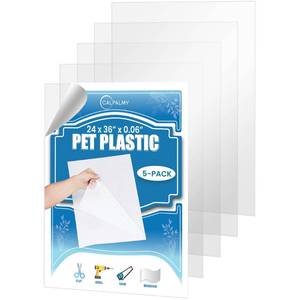 lot 3453 image: 5 Pack of 24 x 36 PET SheetPlexiglass Panels 0.06 Thick Use for Crafting Projects, Picture Frames, Cricut Cutting and More Protective Film to Ensure Scratch and Damage Free Sheets - Retail $45