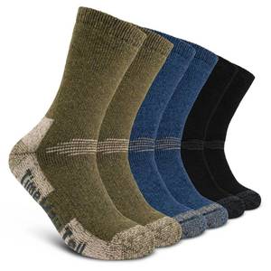 lot 3508 image: Time May Tell Mens and womens Merino Wool Hiking Cushioning Socks For Outdoor Wool-Socks-For-Men 23 Pack (BlackGreenBlue(3 Pairs) US Size 913 - Retail $15