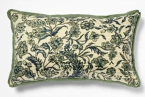 lot 3514 image: 14x24 Jacobean Floral Throw Pillow Green and Blue - Threshold designed with Studio McGee