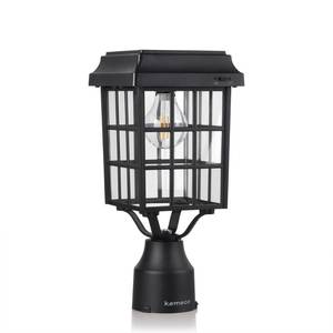 lot 3540 image: Kemeco ST4329Q-A Solar Post Light Squared Frame Exterior Waterproof Led Fixture for Outdoor Garden Street Post Pole Yard Driveway Walkway Entryways (Flat Roof) - Retail $59