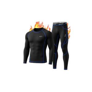 lot 3544 image: MOBIUSPHY Thermal Underwear for Men Sweatsuits Long Johns Set with Fleece Lined Base Layer Top Bottom Black L - Retail $20