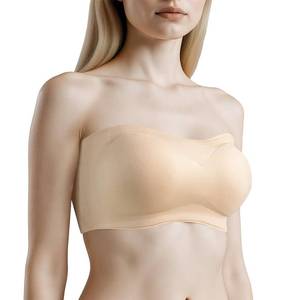 lot 3546 image: Cbthet Womens Strapless Bandeau Bra - Seamless Invisible Everyday Bra Beige, L&nbsp