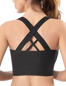 lot 3558 image: Sports Bras for Women High Impact Women Bra Cross Back Strappy Supportive Womens Padded Push Up Sport Bras Large Bust Fitness Running Workout Yoga Black, XL&nbsp