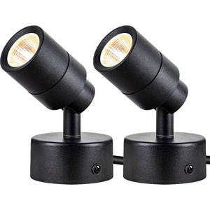 lot 3568 image: SUNVIE 2 Pack LED 120V SpotLights Indoor, 3W Up Lights Floor Spotlight, 3000K Uplights Indoor Accent Lighting for Plants Pictures Artwork, 5.9 FT Cord with Foot Switch - Retail $28
