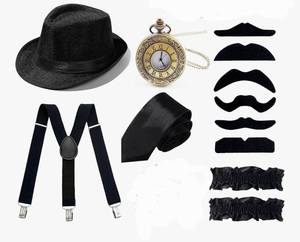 lot 3586 image: 1920s Mens Costume Accessories Outfit Vintage Roaring 20s Costumes Gangster Accessories for Gatsby Party, Medium - Retail $20