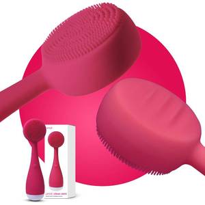lot 3632 image: PMD Clean Mini - Smart Facial Cleansing Device with Silicone Brush & Anti-Aging Massager - Waterproof - SonicGlow Vibration Technology - Clear Pores and Blackheads - Lift, Firm, and Tone Skin - Retail $39