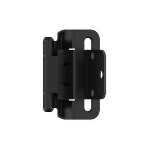 lot 3638 image: Amerock BPR7565FB Cabinet Hinge 38 in (10 mm) Inset Self Closing Partial Wrap Matte Black Kitchen Cabinet Door Hinge 8 Pair Functional Hardware (16 total hinges)&nbsp