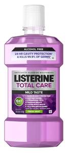 lot 3642 image: Listerine Total Care Alcohol-Free Mild Mouthwash, 6 Benefit Oral Rinse to Help Kill 99.9% of Germs That Cause Bad Breath, Strengthen Enamel, Mild Mint Flavor, 1 L