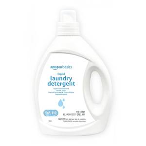 lot 3646 image: Amazon Basics Concentrated Liquid Laundry Detergent, Free of Perfumes &amp Clear of Dyes, 110 loads, 82.5 Fl Oz (Previously Solimo)&nbsp