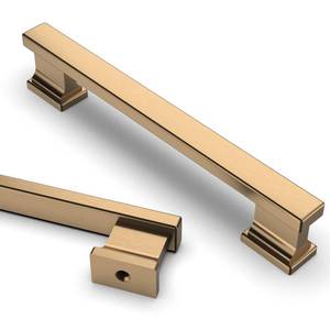 lot 3660 image: Asidrama 6 Pack 5 Inch(128mm) Hole Centers Champagne Bronze Kitchen Cabinet Handles,Brushed Brass Cabinet Pulls Kitchen Cabinet Hardware for Cupboard Gold Drawer Pulls - Retail $38