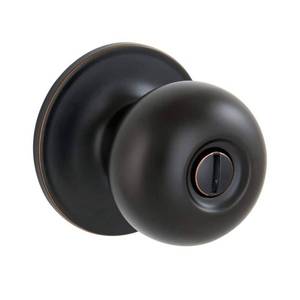lot 4688 image: Jeffir Aged Bronze Privacy BedBath Door Knob - Retail $19