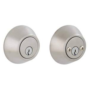 lot 4690 image: VD62 Series Satin Stainless Steel Double Cylinder Deadbolt - Retail $20