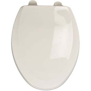 lot 4714 image: Centoco Elongated Closed Front White Wood Premium Toilet Seat with Slow Close - Retail $51