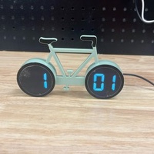 lot 4742 image: Mint Green Bicycle Clock - Retail $0