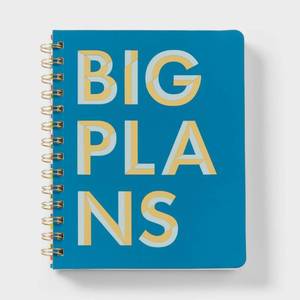 lot 4747 image: Undated Planner 7.5x6.6 Spiral Big Plans Teal - Opalhouse�� - Retail $5