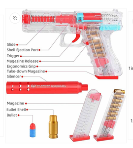 lot 4760 image: Transparent Dart Blaster Toy Gun with Ejecting Shells - Retail $0