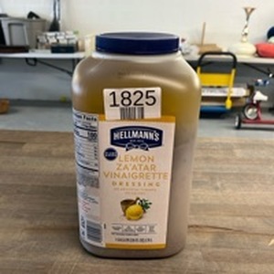 lot 4775 image: Hellmann��s Lemon Za��Atar Vinaigrette Dressing. 1 gallon   Best By March 2026 - Retail $0