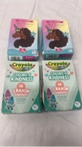 lot 7127 image: 2 Crayola Colors of Kindness Crayon Bandages and 2 Afro Unicorn Bandages