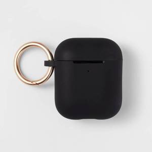 lot 7136 image: AirPods (12 Generation) Silicone Case with Clip - heyday�� BlackBlack