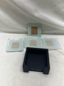 lot 444 image: At Home America Glass Coaster Set