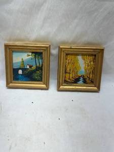 lot 476 image: Mid-Century Abstract Landscape Oil Painting Set