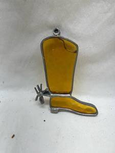 lot 479 image: Yellow Stained Glass Boot Suncatcher
