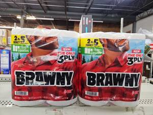 lot 13342 image: Lot of 2. Brawny Paper Towels Family Pack  2 Family Rolls Per